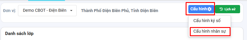 Màn hình cấu hình nhân sự