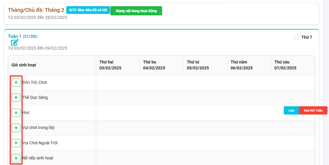 Màn hình thêm mới hoạt động
